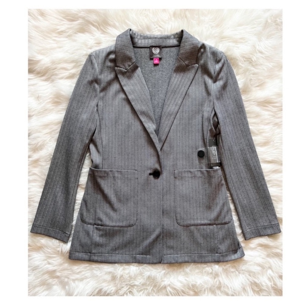 New! VINCE CAMUTO Herringbone Double Breast Blazer - Picture 3 of 8